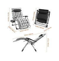 Sugift 33 in Zero Gravity Recliner Lounge Chair with Headrest Footrest and Cup Holder