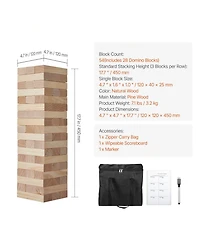 Mecale Medium Tumbling Tower 54 Pine Wood Blocks with Bag and Scoreboard