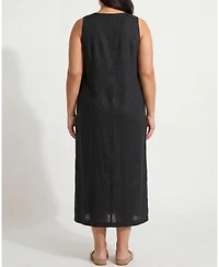 Universal Standard Plus Islet Button-Down Linen Maxi Dress
