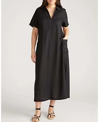 Universal Standard Plus Padma Polo Neck Linen Dress