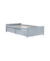 Sailvan Bed with 2 Drawers, Solid Rubber Wood