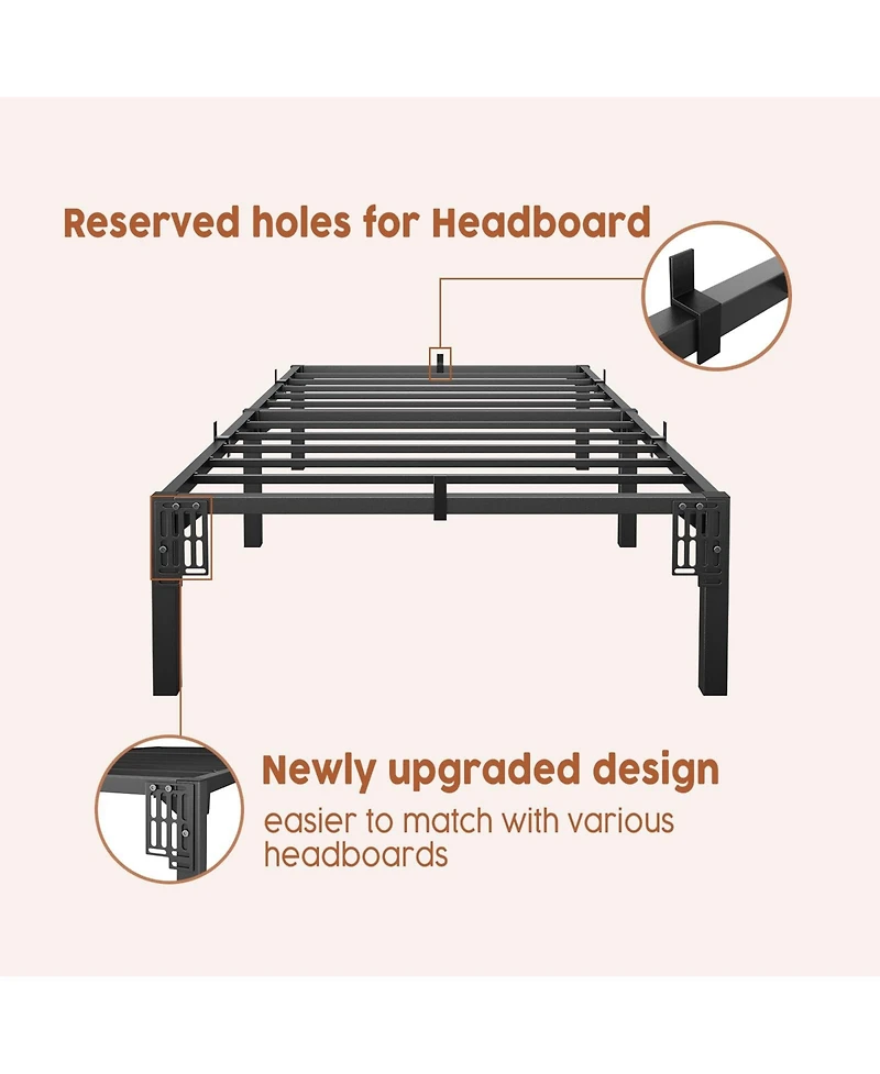 homfan 16 Inch Heavy Duty Metal Platform Bed Frame