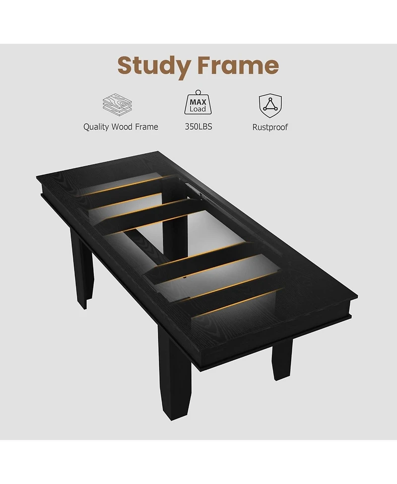 gaomon 63 in-86.6 in Extendable Dining Room Table for 6-10, Farmhouse Kitchen Tables Wooden Sturdy Frame, Large Rectangular Dinner Table