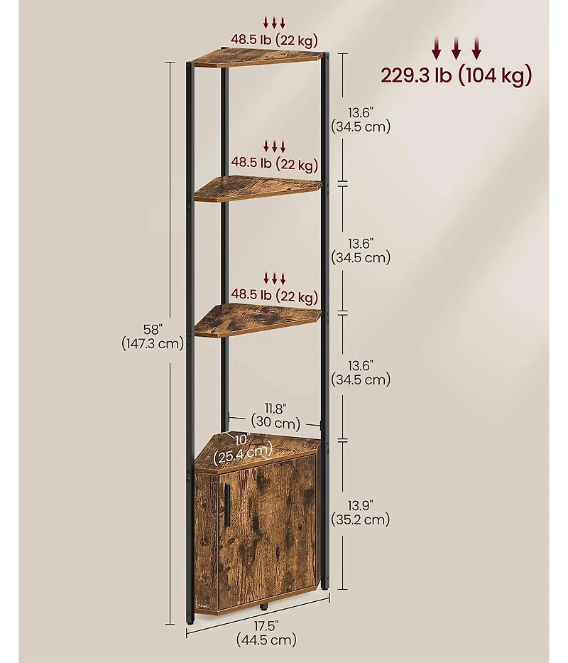 Slickblue 5 Tier Corner Shelf Unit Organizer for Living Room Storage