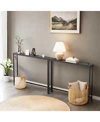 Slickblue Slim Sofa Console Table with Charging Station and Power Outlets