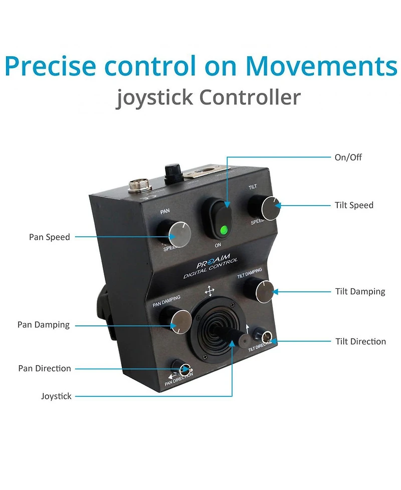 Proaim Jr Pan-Tilt Head with 12V Joystick Control, 13.2 Lbs Capacity