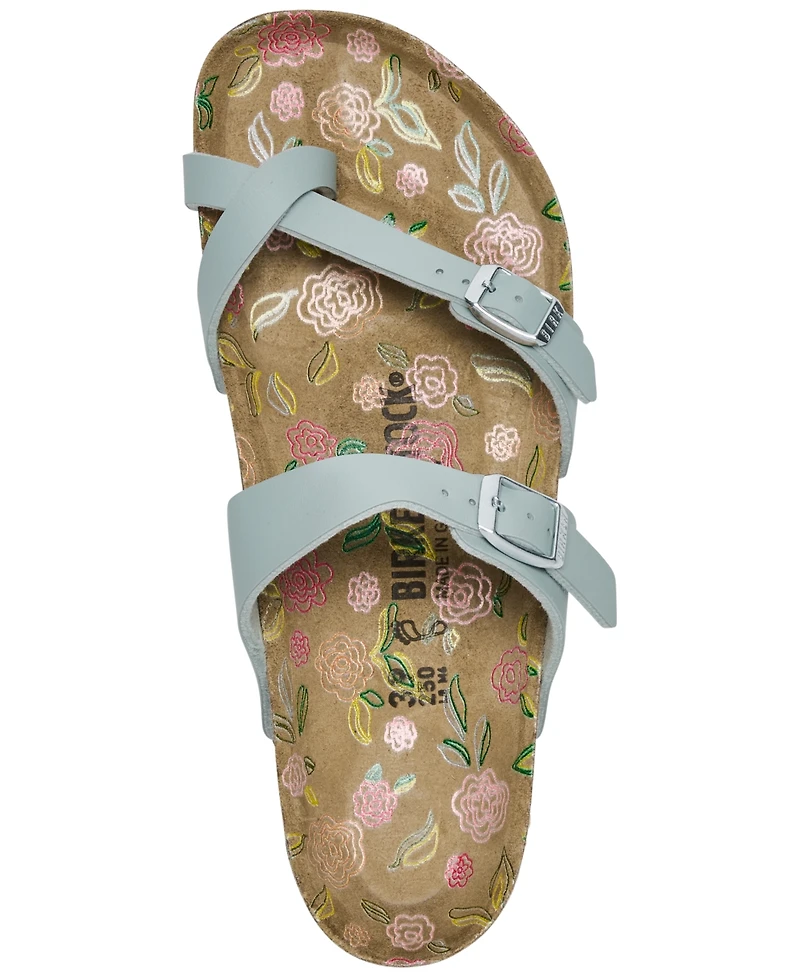 Birkenstock Women's Mayari Birko-Flor Nubuck Floral Footbed Sandals from Finish Line