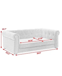 Clihome Modern Roll Arm Elevated Dog Sofa Comfortable Pet Couch for Small Medium Dogs