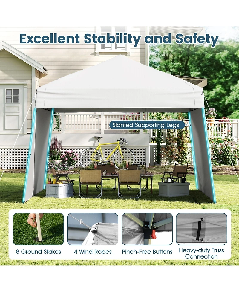 Gouun 14 x 9.2 feet Pop-Up Canopy Tent with 2 Convertible Sidewalls and Awning