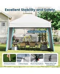Gouun 14 x 9.2 feet Pop-Up Canopy Tent with 2 Convertible Sidewalls and Awning