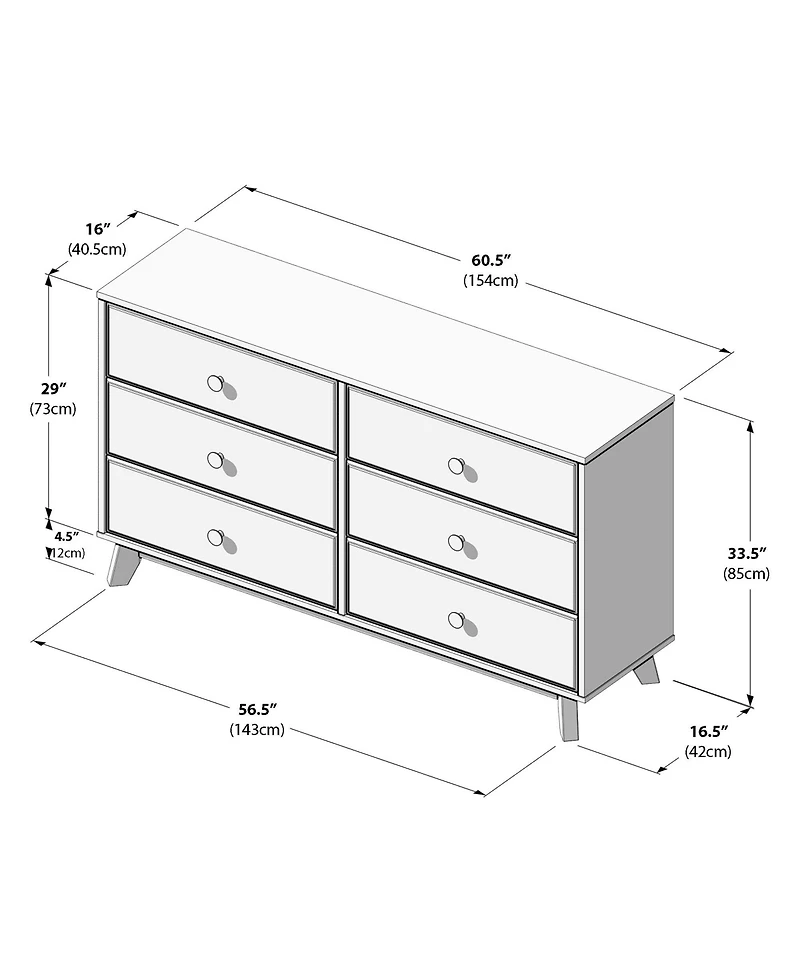 Max & Lily 6 Drawer Dresser.