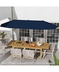 Gouun 13 feet Double-Sided Patio Market Umbrella with 12-Rib Frame and Crank Handle