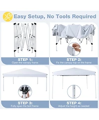 Gouun 10 x 10 feet Pop-Up Canopy Tent with Carrying Bag, 4 Sandbags and 3-Level Height