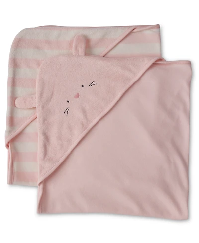 Carter's Baby Girls' Bunny Terry Towels, 2-Pack