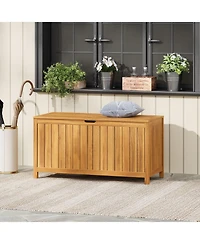 sumyeg Acacia Wood Outdoor Storage Portside 100Gallons Wood Deck Box