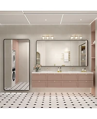 Apmir 72" x 36" High-Strength Tempered Glass and Aluminum Alloy Framed Wall Decor Bathroom Vanity Mirror