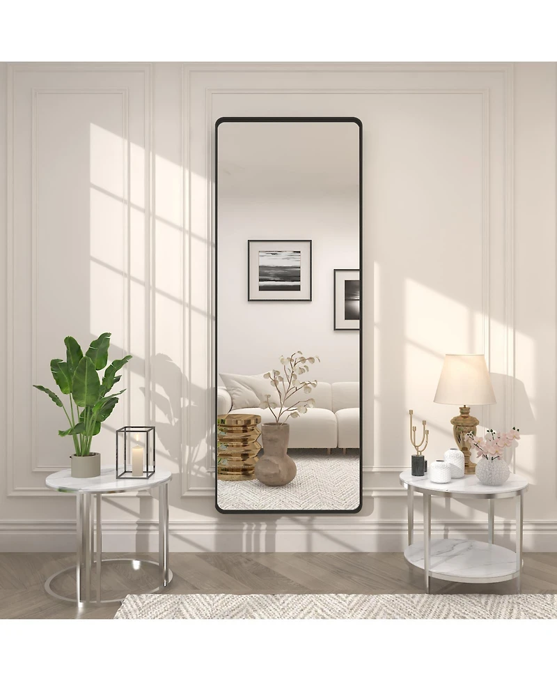 Apmir 65" x 22" High-Strength Tempered Glass and Aluminum Alloy Framed Wall Decor Bathroom Vanity Mirror