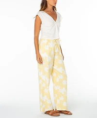 Roxy Women's Mavericks Pinstripe Relaxed-Fit Trouser Pants