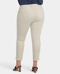 Nydj Plus Sheri Ankle Fray Hem Jeans with Lift Tuck Technology