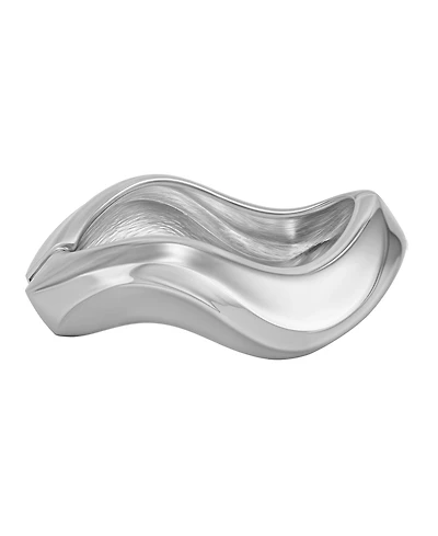 Guess Wavy Silver-Tone Hinge Bangle Bracelet