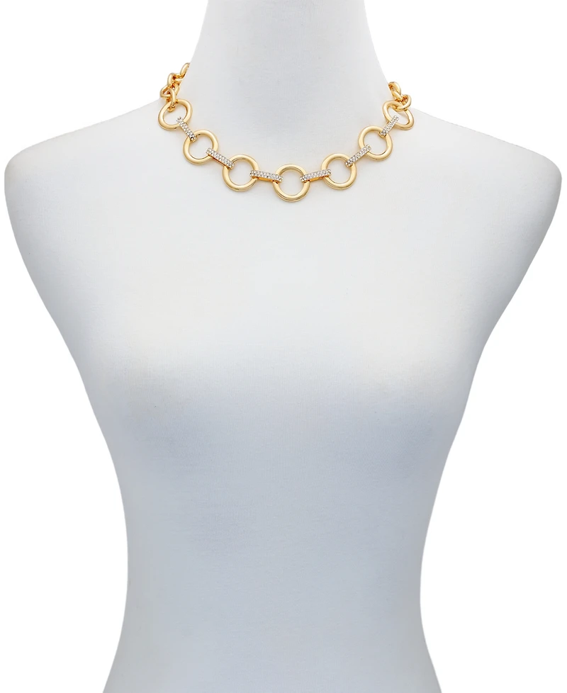 Guess Glass Stone Gold-Tone Short Necklace