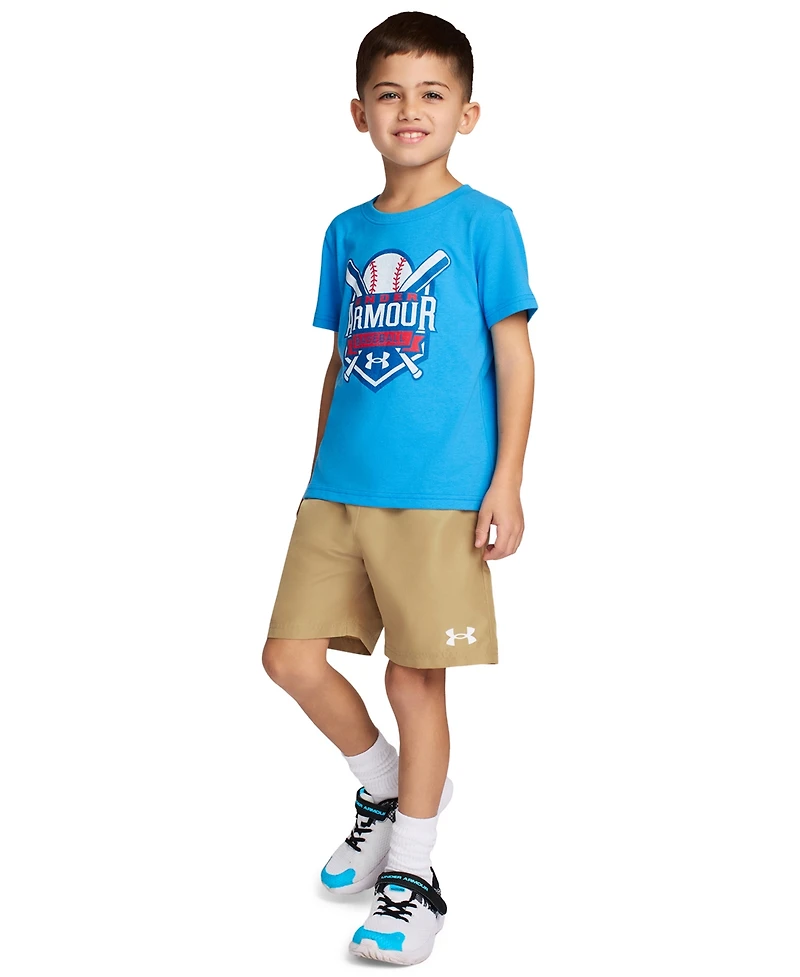 Under Armour Boys' 2T-7 Crewneck T-Shirt and Woven Shorts, 2-Piece Set