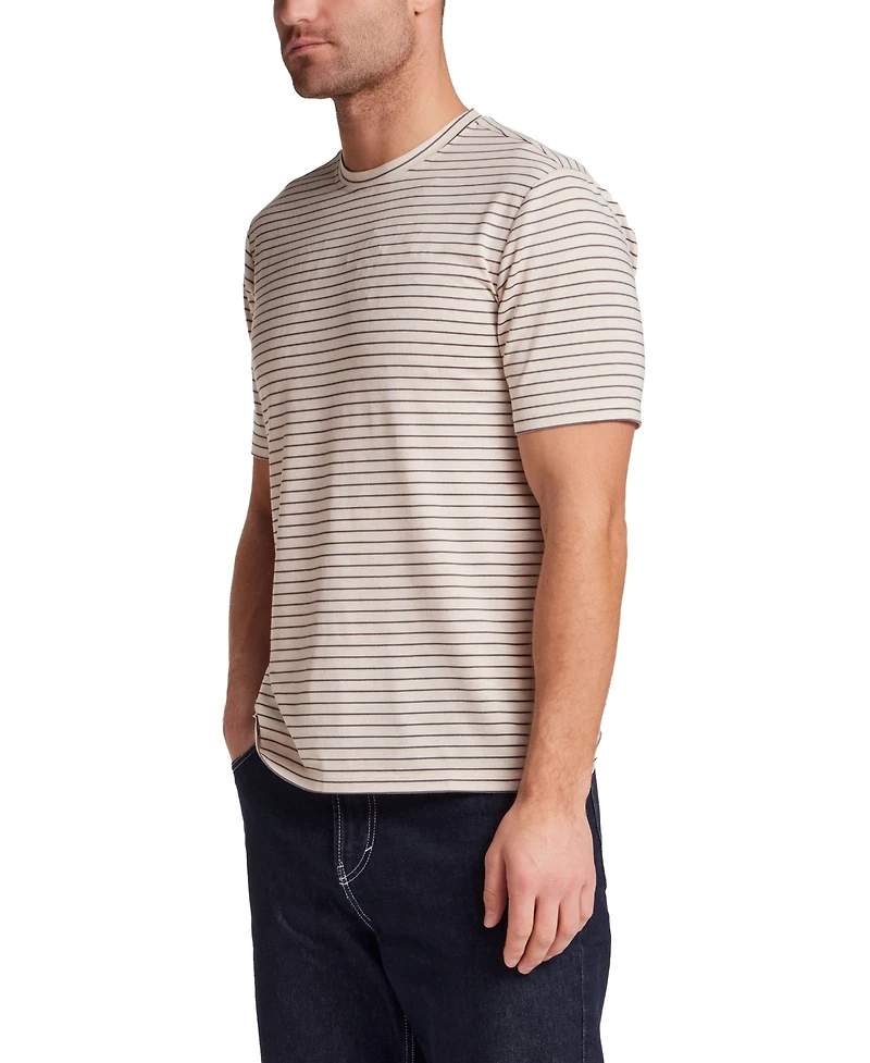 Weatherproof Vintage Men's Dobby Striped Crewneck Shirt