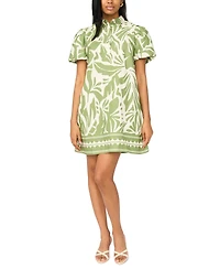 Msk Women's Short-Sleeve Button Collar Dress