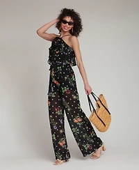Avec Les Filles Women's Printed Halter Neck Jumpsuit