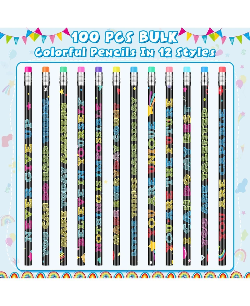Gnuadz Motivational Pencils Bulk Inspirational Classroom Encourage