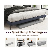 Gouun 43-Inch Folding Storage Ottoman Bench with Padded Seat