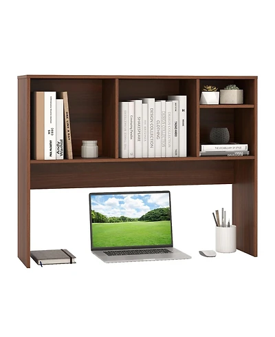 Gouun Desktop Bookcase with 4 Cubbies and Open-Back Compartment, 37 x 10 x 29