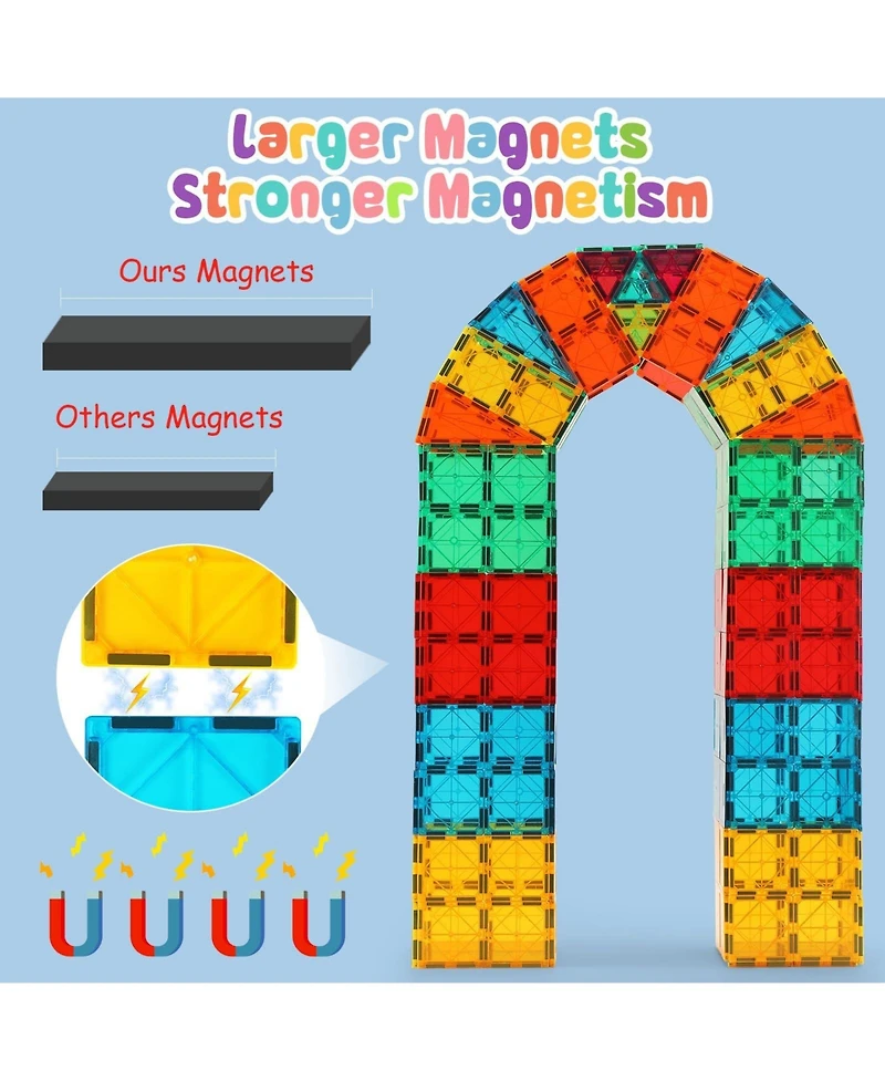 Gnuadz Magnetic Building Tiles Educational Stacking Blocks Construction Stem Toys