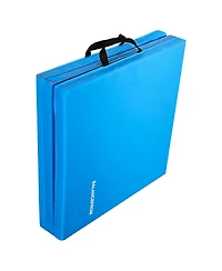 BalanceFrom Fitness GoGym 6' x 2' x 1.5" Folding 3 Panel Exercise Gym Mat, Blue