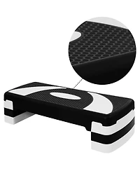 BalanceFrom Fitness Adjustable Workout Aerobic Step Platform Trainer w/Raisers