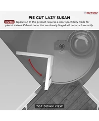 Rev-a-Shelf 28'' Lazy Susan Pie-Cut Polymer Two-Shelf, White, Ld-2942-28-11-1