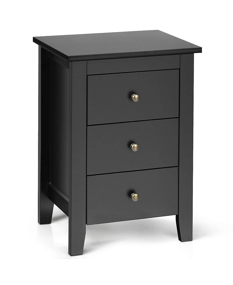 Gouun Modern 3-Drawer Bedside Nightstand for Bedroom and Living Room