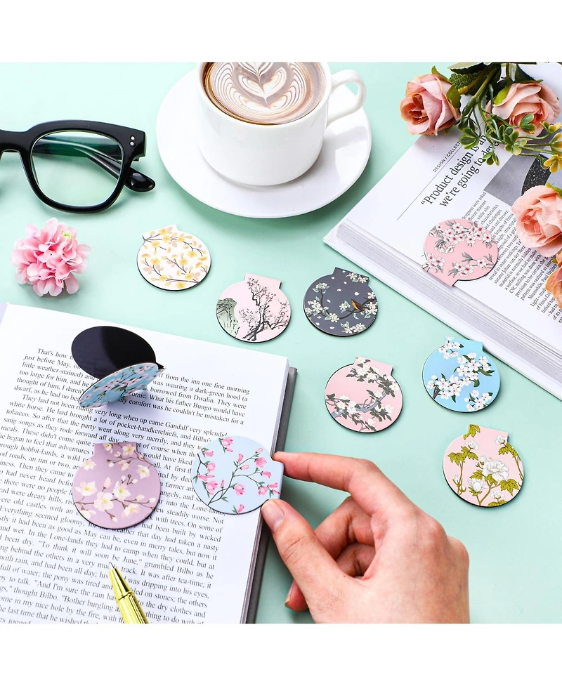 Gnuadz Magnetic Bookmarks Floral Reading Gift Women Office