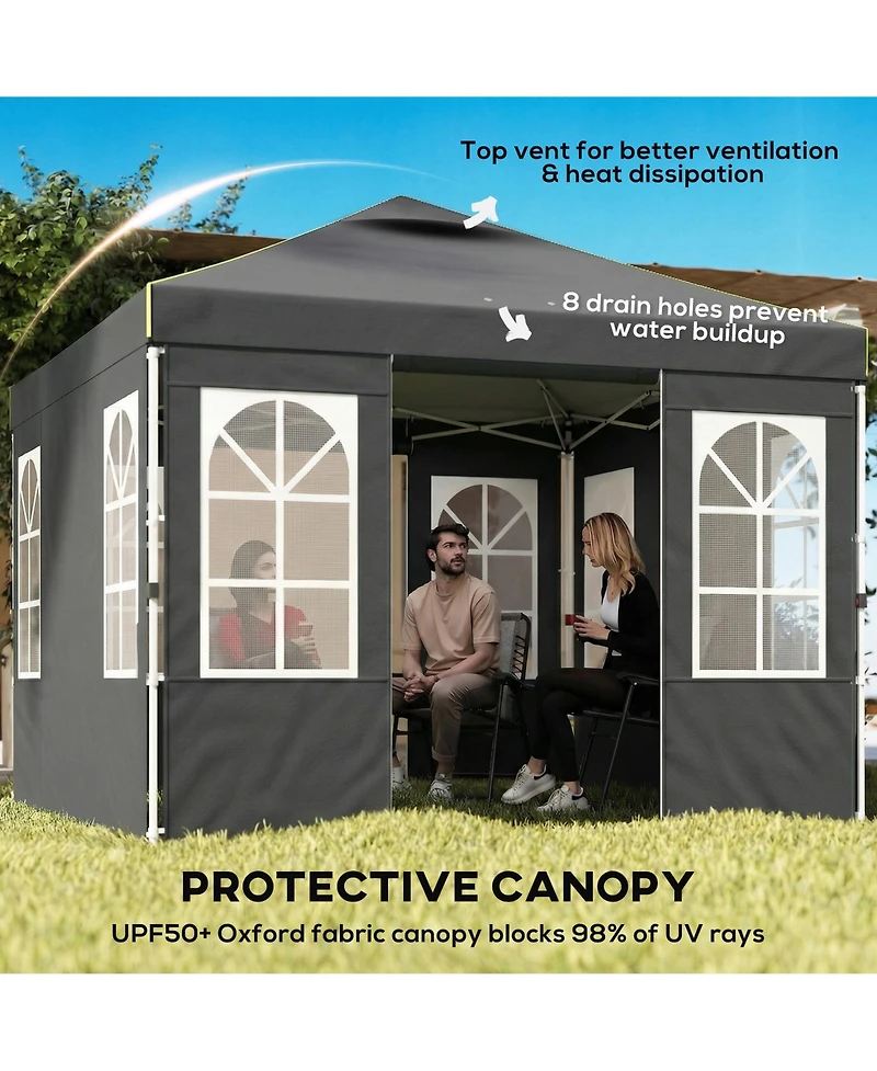 Outsunny Pop Up Canopy Tent with One Push Setup