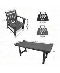 Mega Casa Piece Modern Hdpe Weather Resistant Patio Dining Set, Poly Lum