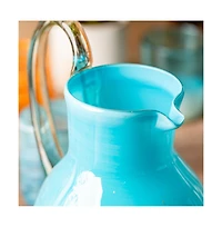 Verve Culture Handblown Glass Pitcher - Aqua