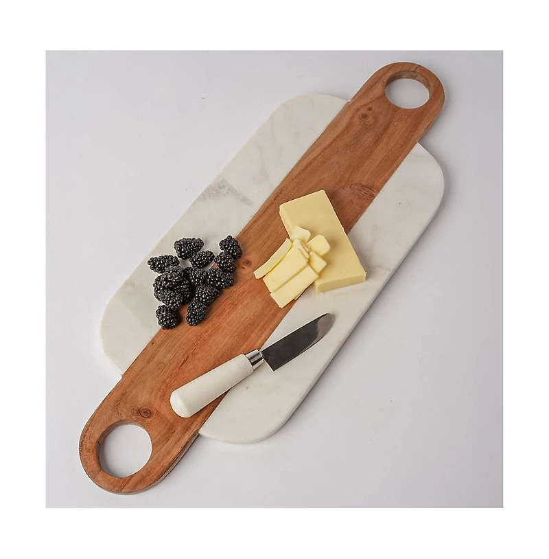 Verve Culture Marble Serving Board with Hole Handles