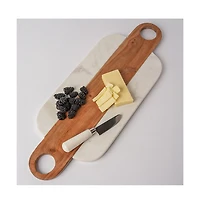 Verve Culture Marble Serving Board with Hole Handles