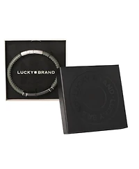Lucky Brand Braided Leather Bracelet Stainless Steel