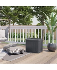 Suncast 22 Gallon Outdoor Patio Small Deck Box with Storage Seat, Cyberspace