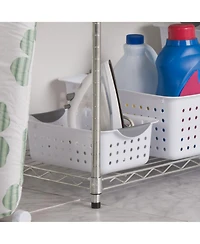 Sterilite White Small Ultra Basket Durable Plastic Storage Organizer, (12 Pack)