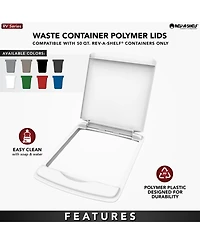 Rev-a-Shelf 50 qt. Trash Can Replacement Lid, Gray (Lid Only), Rv-50-lid-13-1-40