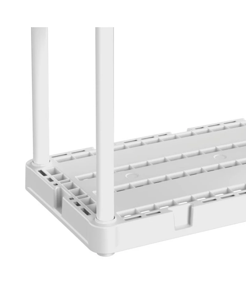 Gracious Living 3 Shelf Knect-a-Shelf Fixed Height Light Duty Storage Unit,White