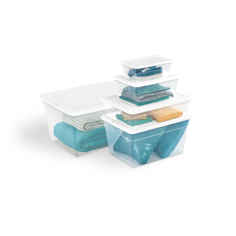 Sterilite 16 Quart Stacking Storage Box Container Tub with Lid
