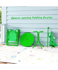 Gouun 4-Piece Kids Picnic Set with Folding Chairs and Adjustable Umbrella